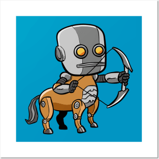 Sagittarius Robotic Zodiac Sign Posters and Art